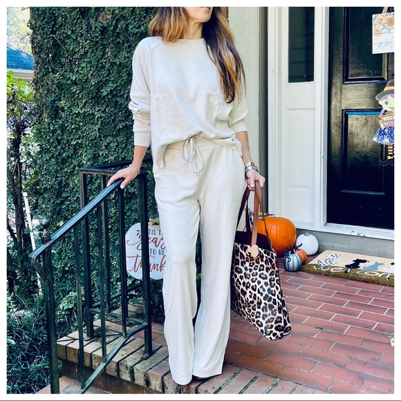 Bone 100% cotton chic 2 Piece Top and Wide leg pants set - Picture 3 of 10